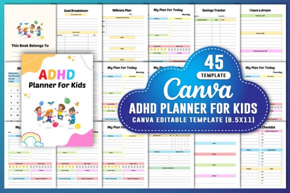 Download ADHD Planner for Kids Canva KDP - Kdp Collection