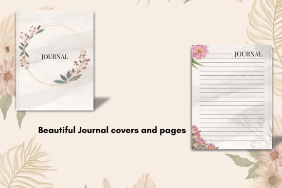 Download KDP Tan Floral Journal Pages and Cover - Kdp Collection