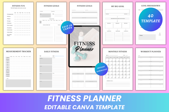 Download Fitness Planner Canva KDP Interior - Kdp Collection