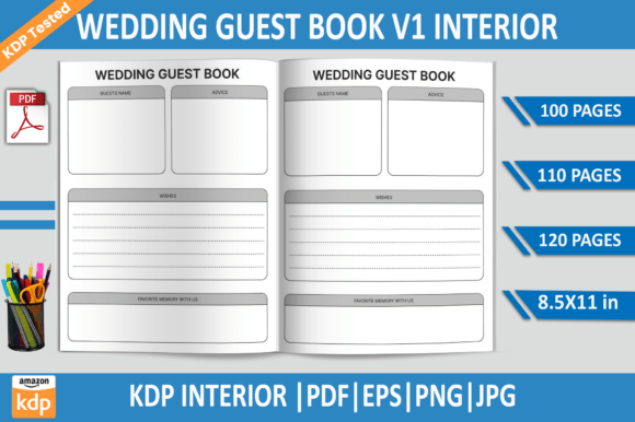 Download Wedding Guest Book | KDP Interior - Kdp Collection
