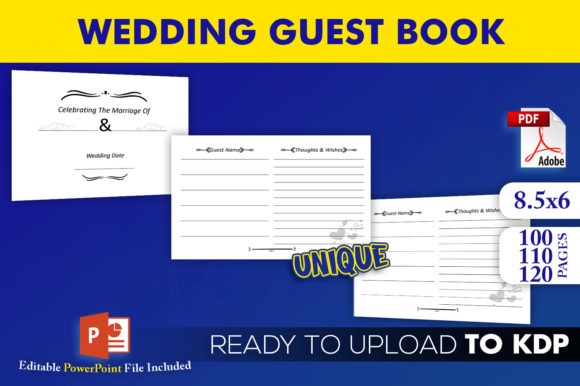 Download Wedding Guest Book KDP Interior Template - Kdp Collection