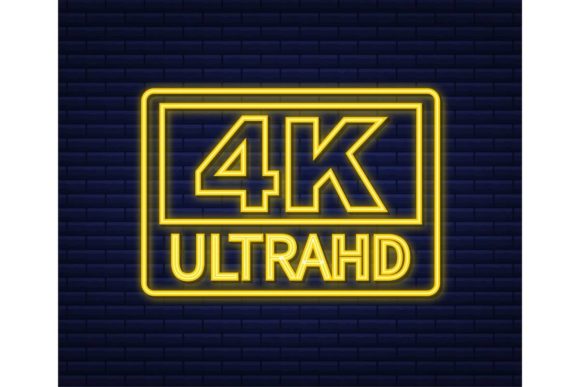Download 4k Ultra Video Settings Sign. Neon Icon. - Premium Resources