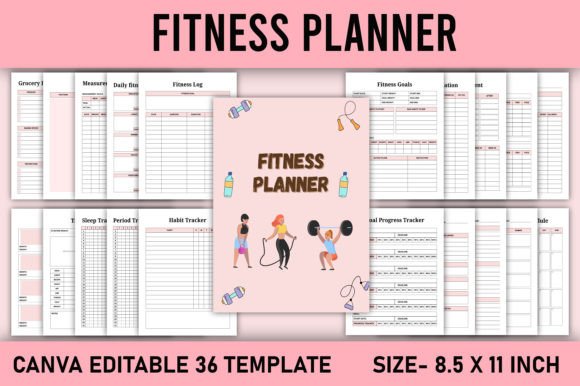 Download Fitness Planner Canva Template KDP - Kdp Collection