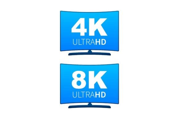Download 4K and 8K Ultra HD Label. High Technolog - Premium Resources