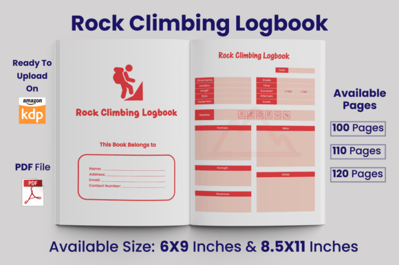 Download Rock Climbing Logbook KDP Interior - Kdp Collection