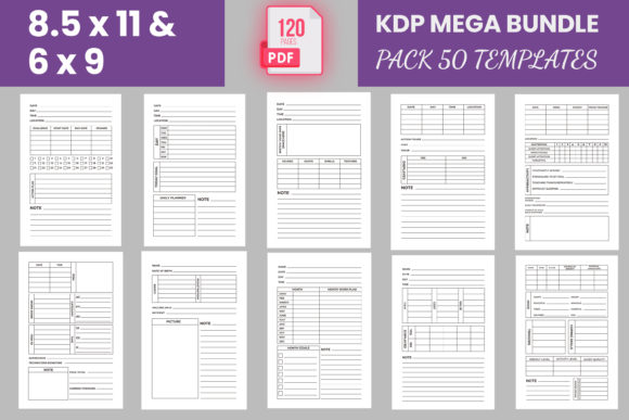 Download 50 KDP Interior Template Editable Bundle - Kdp Collection
