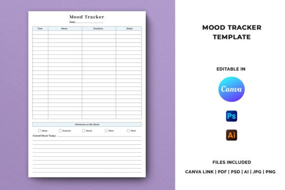 Download Mood Tracker Template - KDP Interior - Kdp Collection