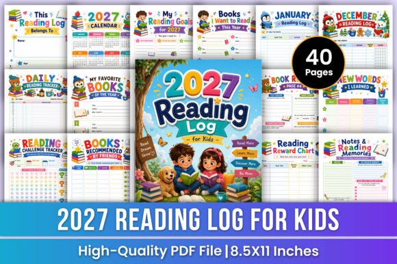 Download 2027 Reading Log for Kids | Tracker Kdp - Kdp Collection