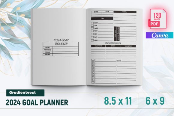 Download (KDP) 2024 Goal Planner Canva - Kdp Collection