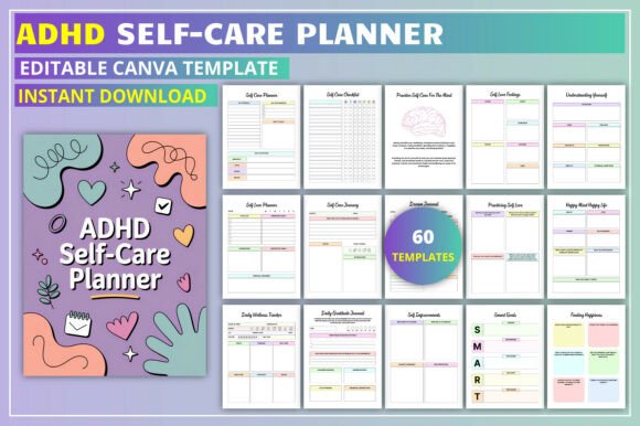 Download ADHD Self-Care Planner KDP Interior - Kdp Collection