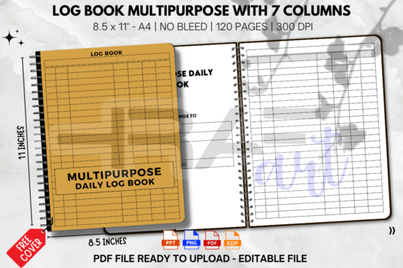 Download Log Book Multipurpose with 7 Columns KDP - Kdp Collection