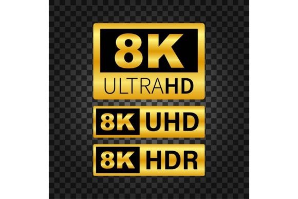 Download 8K Ultra HD Label. High Technology. LED - Premium Resources
