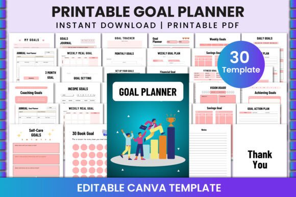 Download Printable Goal Planner for Canva KDP - Kdp Collection